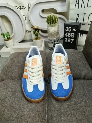 Adidas Samba OG Beige Orange Blue Lifestyle Sneakers 10