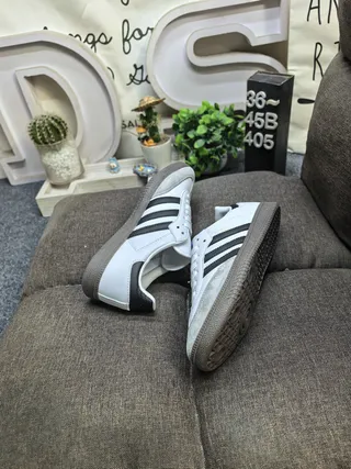 Adidas Samba OG White Black Gray Lifestyle Sneakers 6