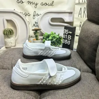 Adidas Samba OG सफेद भूरा बिना लेस लाइफस्टाइल स्नीकर
