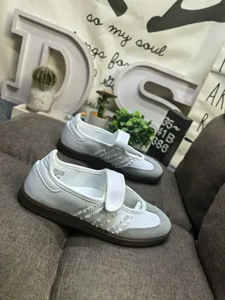 Adidas Samba OG White Gray Laceless Lifestyle Sneakers 9