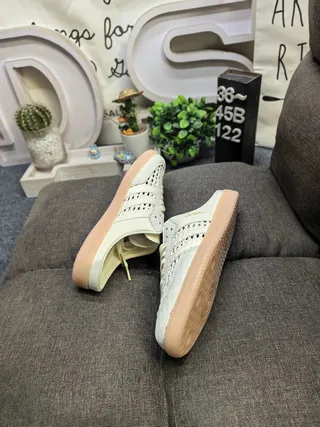 Adidas Samba Perforated Cream Mule Lifestyle Sneakers 6