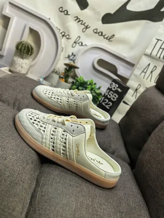 Adidas Samba Perforated Cream Mule Lifestyle Sneakers 7