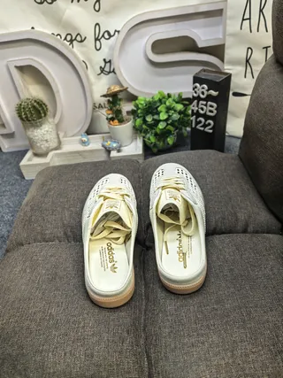 Adidas Samba Perforated Cream Mule Lifestyle Sneakers 8