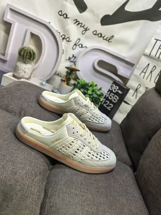 Adidas Samba Perforated Cream Mule Lifestyle Sneakers 9