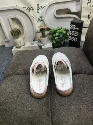 Adidas Samba Pink and White Laceless Lifestyle Sneakers 8