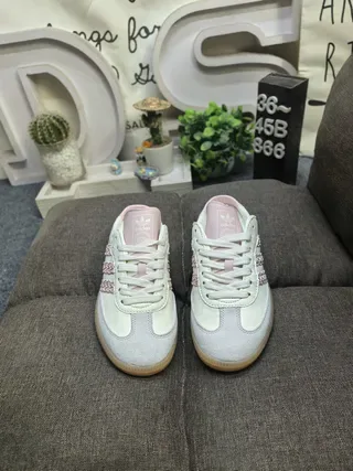 Adidas Samba Pink and White Laceless Lifestyle Sneakers 10