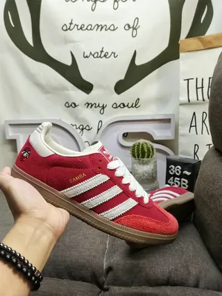 Adidas Samba Red and White Lifestyle Sneakers 5