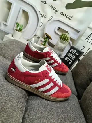 Adidas Samba Red and White Lifestyle Sneakers 9