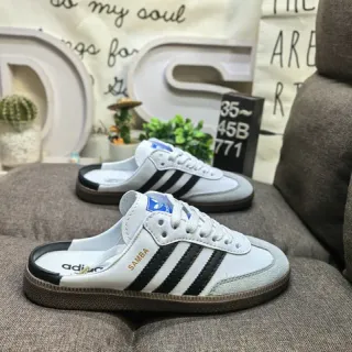 Adidas Samba White and Black Backless Mule Casual Shoes