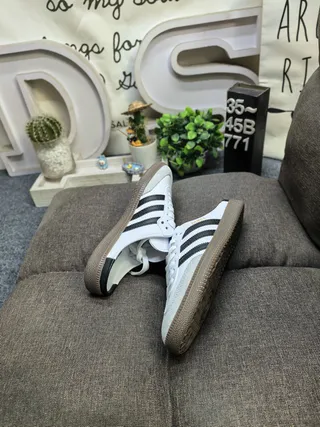 Adidas Samba White and Black Backless Mule Casual Shoes 6