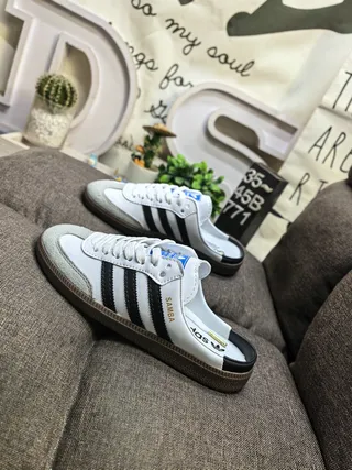 Adidas Samba White and Black Backless Mule Casual Shoes 7