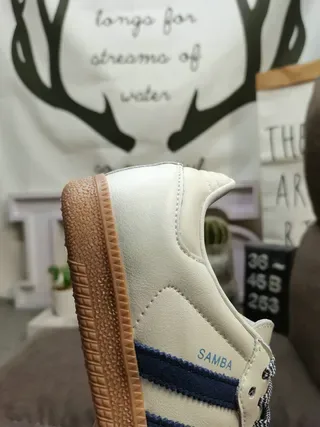 Adidas Samba White and Navy Lifestyle Sneakers 3