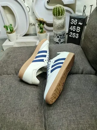 Adidas Samba White and Navy Lifestyle Sneakers 6