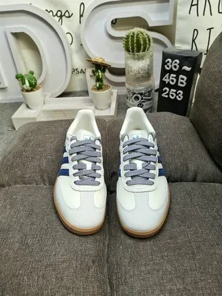 Adidas Samba White and Navy Lifestyle Sneakers 10