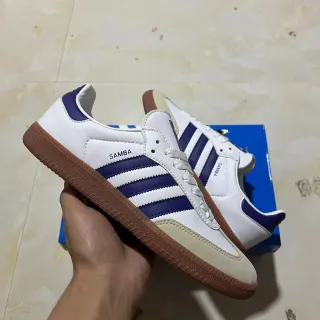 Adidas Samba White and Purple Lifestyle Sneakers