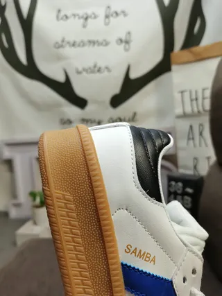 Adidas Samba White Blue Black Gum Lifestyle Sneakers 4