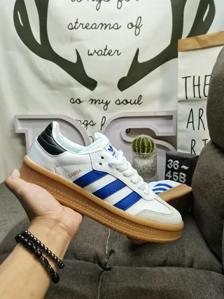 Adidas Samba White Blue Black Gum Lifestyle Sneakers 6