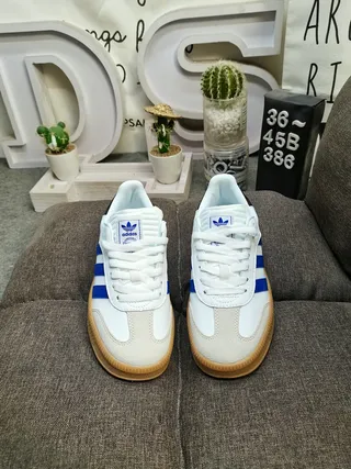 Adidas Samba White Blue Black Gum Lifestyle Sneakers 10