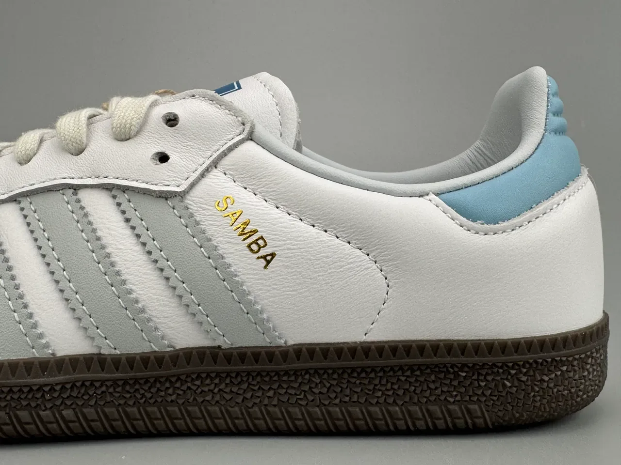 Adidas Samba White Gray Beige Blue Lifestyle Sneakers 2