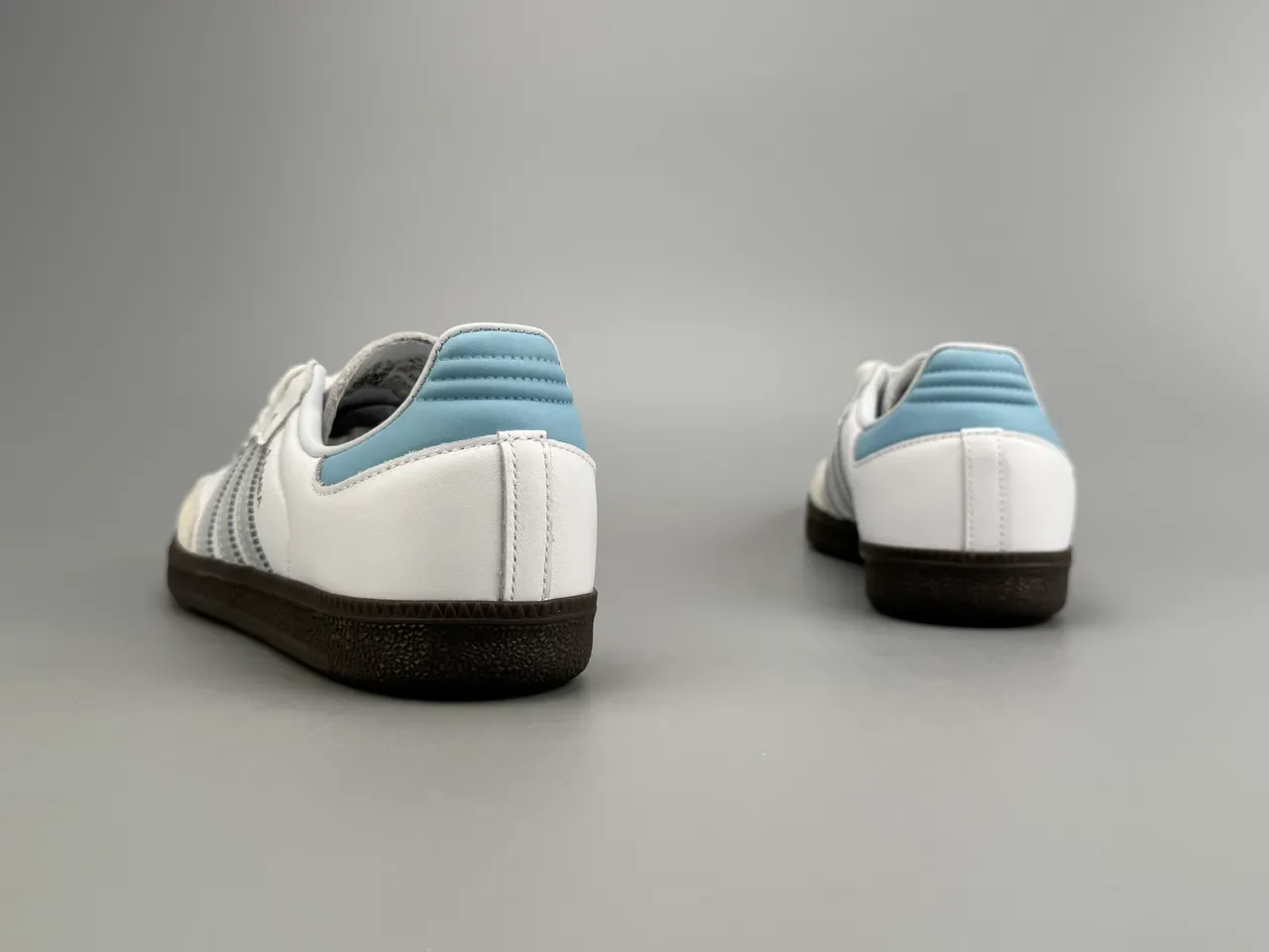 Adidas Samba White Gray Beige Blue Lifestyle Sneakers 6