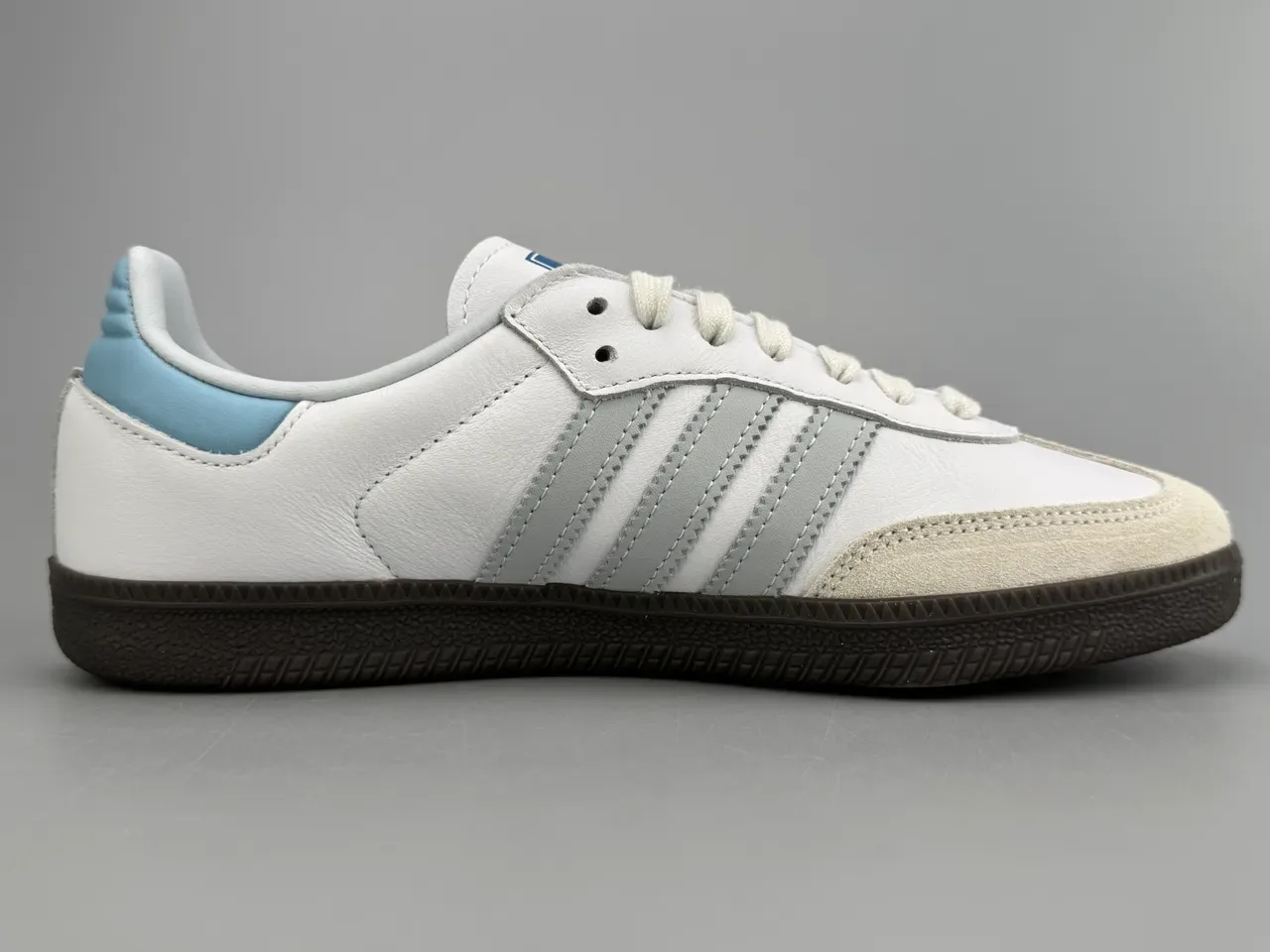 Adidas Samba White Gray Beige Blue Lifestyle Sneakers 7