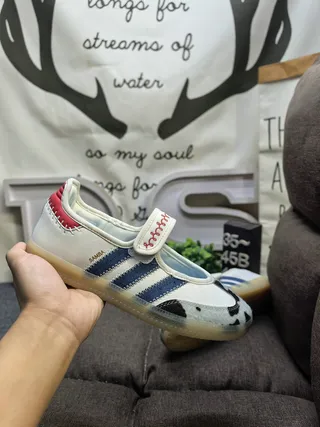 Adidas Samba White Navy Red Cow-Print Lifestyle Sneakers 5