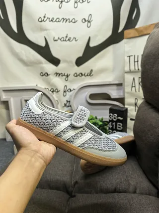 Adidas Samba Woven Gray Cream Lifestyle Sneakers 5
