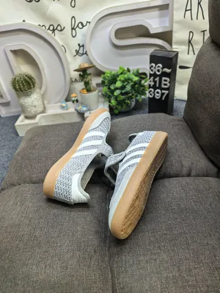 Adidas Samba Woven Gray Cream Lifestyle Sneakers 6