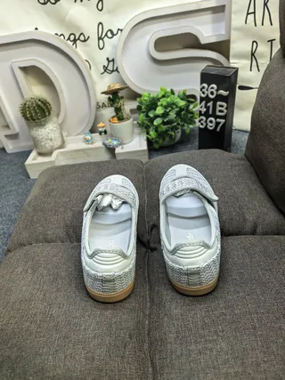 Adidas Samba Woven Gray Cream Lifestyle Sneakers 8