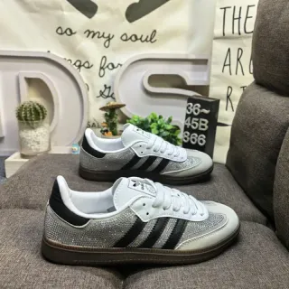 Adidas Silver Black Glitter Mesh Upper Three Stripes Lifestyle Sneakers