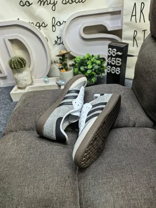 Adidas Silver Black Glitter Mesh Upper Three Stripes Lifestyle Sneakers 6