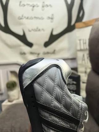 Adidas Silver Black Quilted Synthetic Upper Metallic Finish Sneakers 3