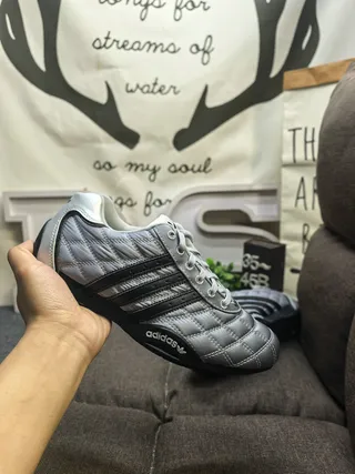 Adidas Silver Black Quilted Synthetic Upper Metallic Finish Sneakers 5