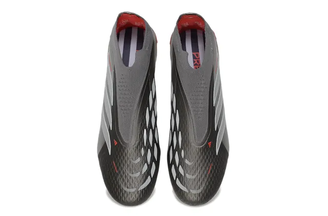 Adidas Silver Red Sock-Fit Collar Iridescent Holographic Sole Firm-Ground Soccer Shoes 2