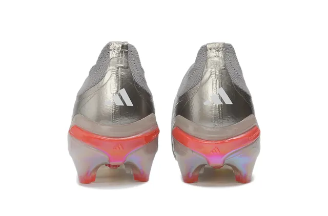 Adidas Silver Red Sock-Fit Collar Iridescent Holographic Sole Firm-Ground Soccer Shoes 4