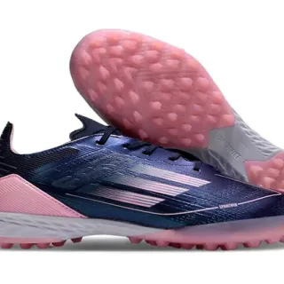 Adidas Speedportal Navy Pink Low-Cut Synthetic Upper Gradient Stripe Detailing Turf Soccer Shoes