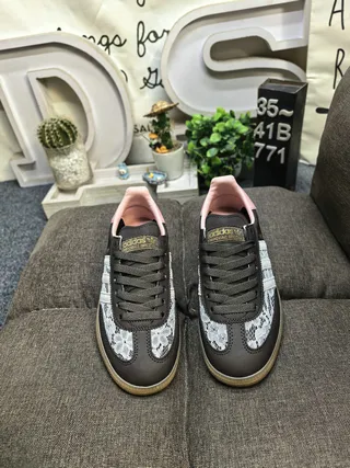 Adidas Spezial Black Pink Lace Overlay Lifestyle Sneakers 10