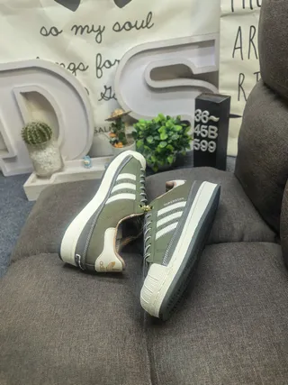 Adidas Superstar Army Green White Lifestyle Sneakers 6