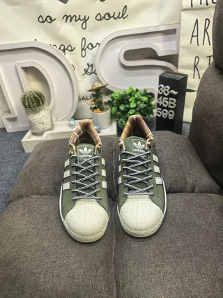 Adidas Superstar Army Green White Lifestyle Sneakers 10