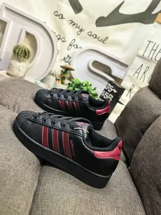Adidas Superstar Black and Pink Lifestyle Sneakers 7
