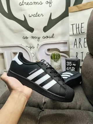 Adidas Superstar Black and White Lifestyle Sneakers 5