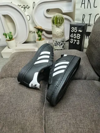 Adidas Superstar Black and White Lifestyle Sneakers 6