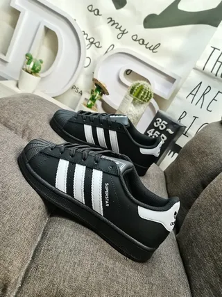 Adidas Superstar Black and White Lifestyle Sneakers 7