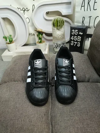 Adidas Superstar Black and White Lifestyle Sneakers 10