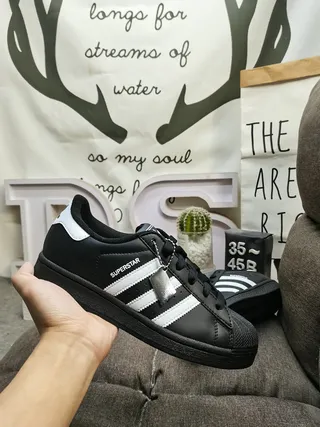 Adidas Superstar Black and White Lifestyle Sneakers 5