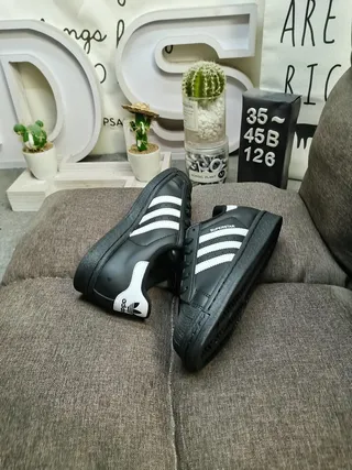 Adidas Superstar Black and White Lifestyle Sneakers 6