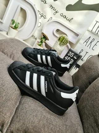 Adidas Superstar Black and White Lifestyle Sneakers 7