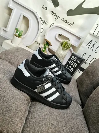 Adidas Superstar Black and White Lifestyle Sneakers 9