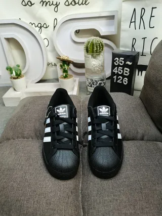 Adidas Superstar Black and White Lifestyle Sneakers 10