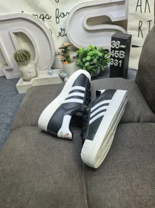 Adidas Superstar Black White Gold Lifestyle Sneakers 6